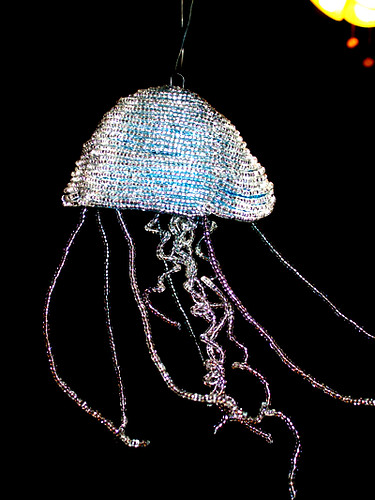 beaded jellyfish, jellyfish made out of seed beads and wire…, Meg  Galacticat